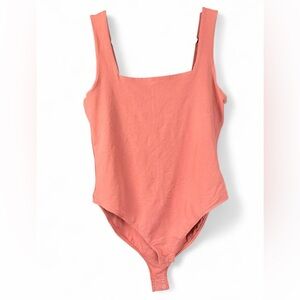 Old Navy Coral Square Neck Tank Top Bodysuit Size XL Brand New